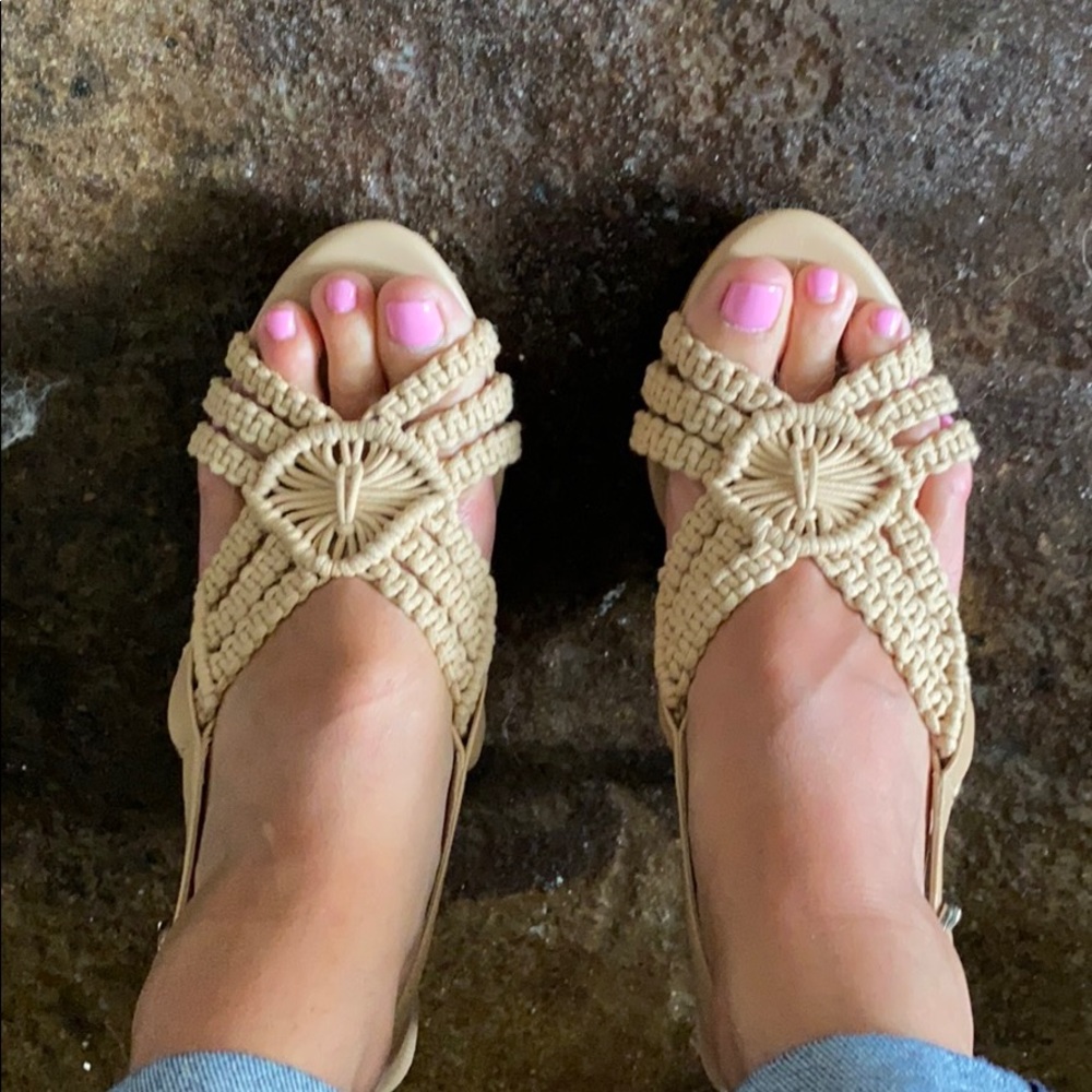 Tan Banana Republic heels.